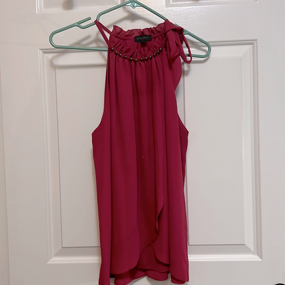 Fuchsia sleeveless blouse
